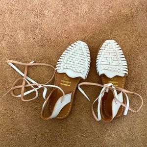 Leather Lace-Up Sandals